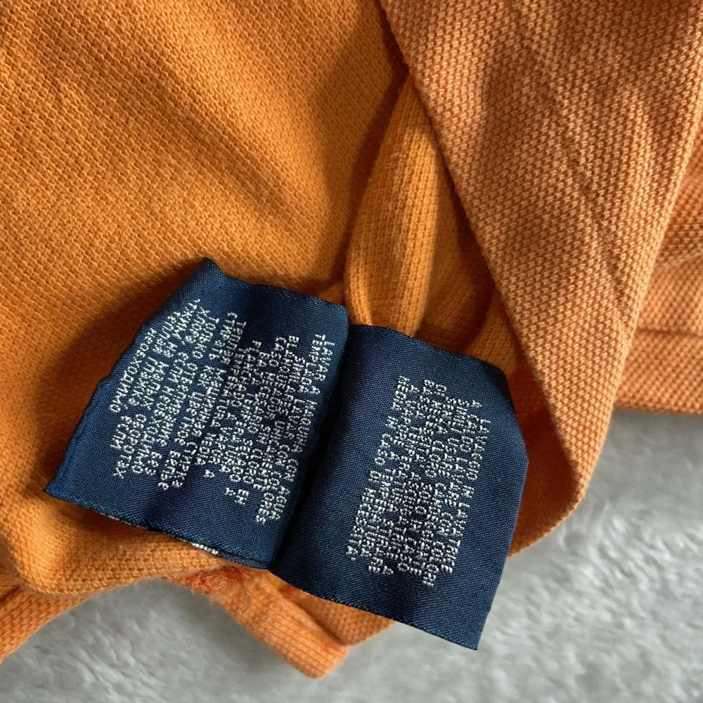Polo Ralph Lauren Boys XL Orange Polo Shirt Green Pony Sunfaded Casual Preppy
